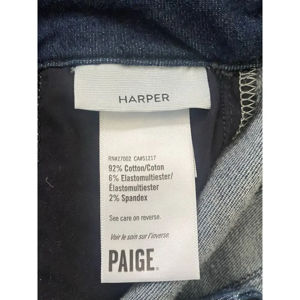 PAIGE Harper Flutter Waistband Baltimore Wide Leg Denim Jeans 29 Preppy Boho‎